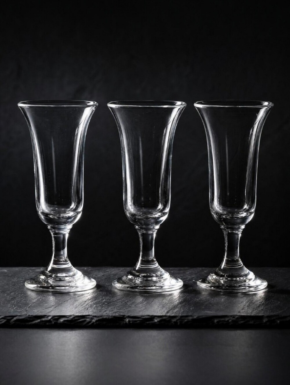 Vintage MCM Aperitif Glasses Set of 3 Clear Stemmed Cordial Liqueur Glasses